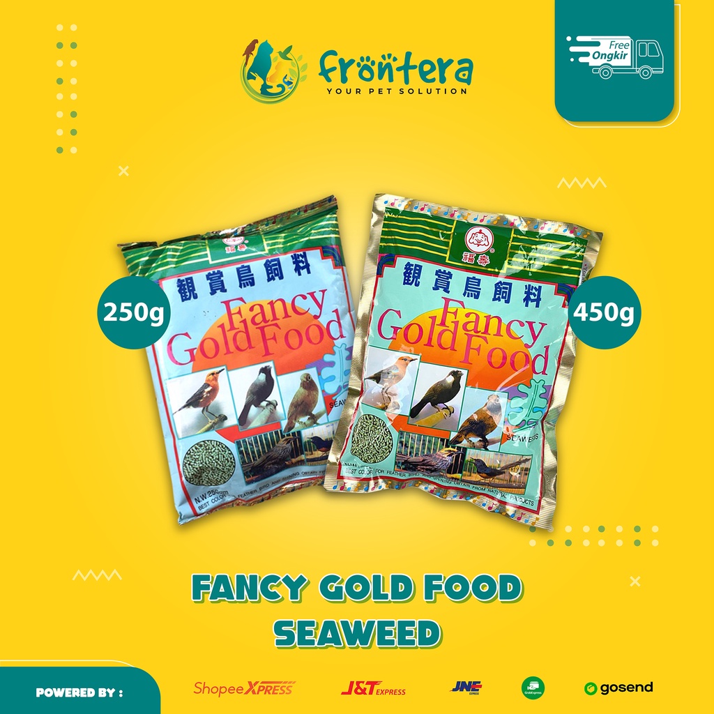 FANCY SEAWEED (250gr & 450gr)  Fancy Gold Food  Fancy Rumput Laut  Pakan Makanan Burung Voer EXP AUG