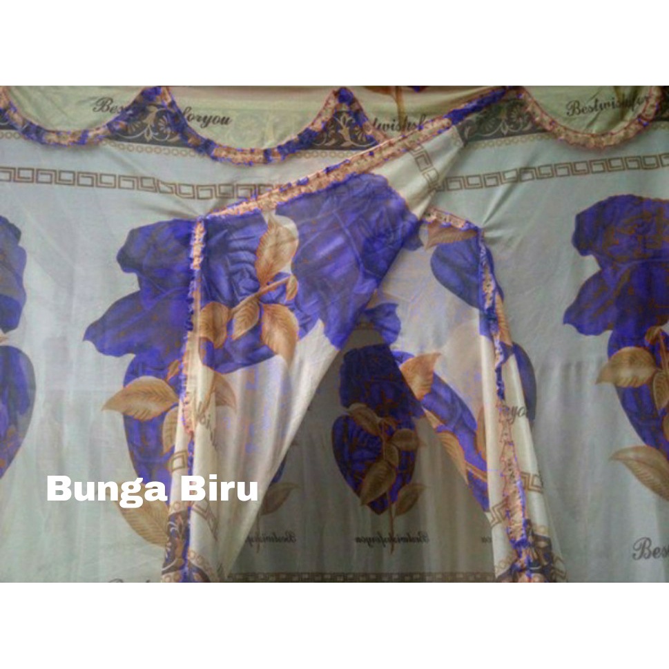 KELAMBU NYAMUK TEBAL UKURAN JUMBO 200X200 MOTIF BUNGA