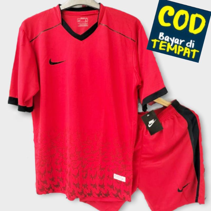 NK: jersey olahraga remaja dewasa cewek cowok baju sepak bola futsal voli tenis badminton Volley Bermotif Bintik