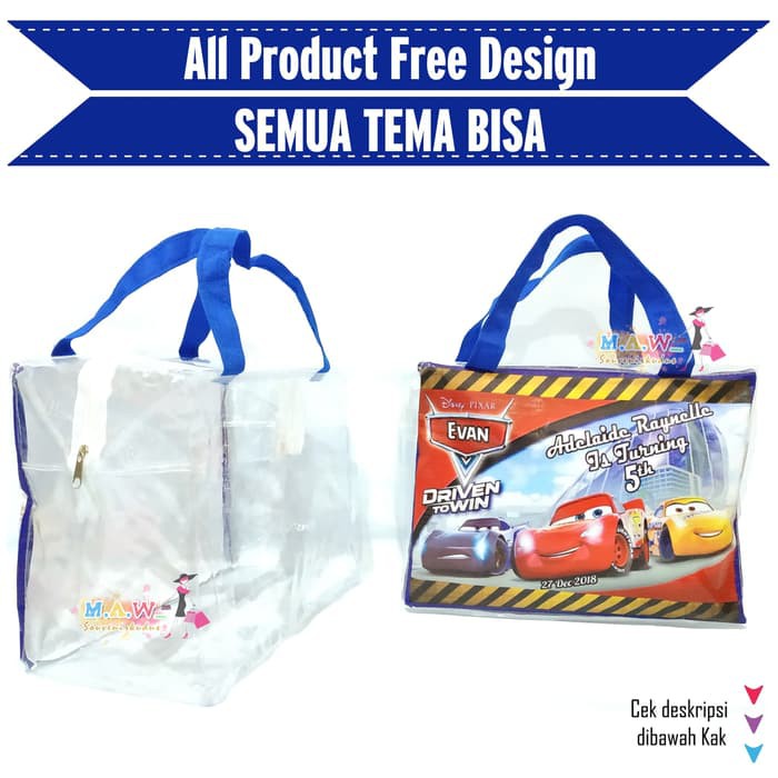 TAS SOUVENIR ULANG TAHUN / Tas Resleting Mika TEBAL / Tas ultah / Tas ulang tahun / TAS Souvenir-3