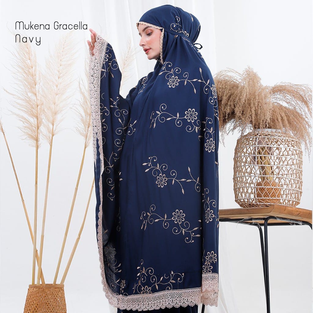 Mukena Dewasa Rayon Gracella Teratai Full Bordir