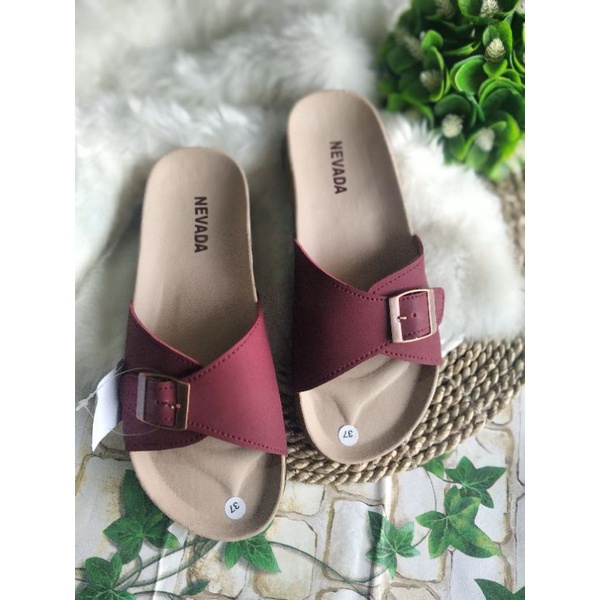 Sandal flet nevad terbaru/  puyuh gesper