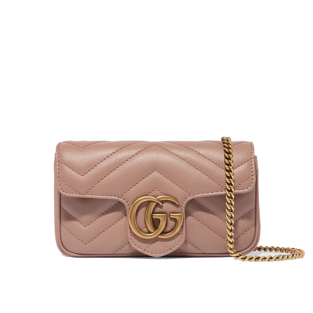 GG Marmont Super Mini Cross-body Bag - Nude 100% Authentic