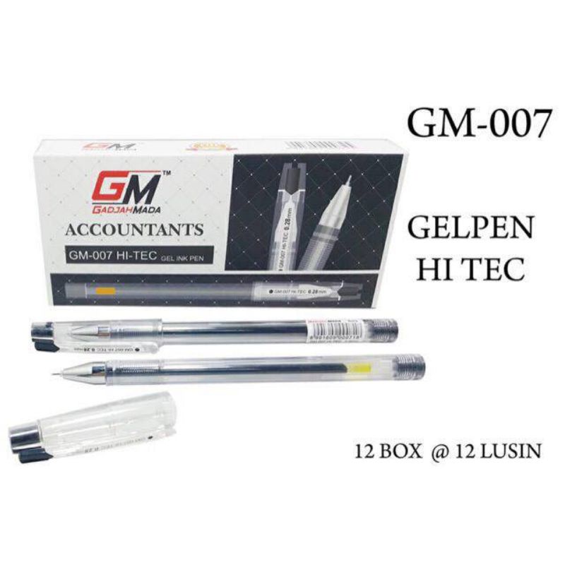 

Hi-tec Pulpen/pen/pena/gelpen/bolpen GM gadjahmada 0.28MM (12pcs)
