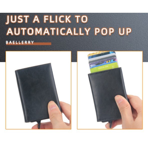 DOMPET KARTU CARD HOLDER KULIT ANTI RFID BAELLERRY IMPORT BLY036