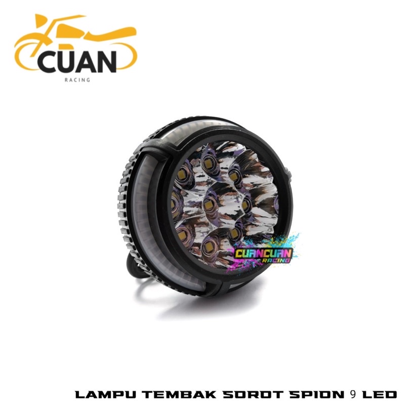 lampu tembak sorot LED bracket spion 9 mata dengan angel aye 5 mode