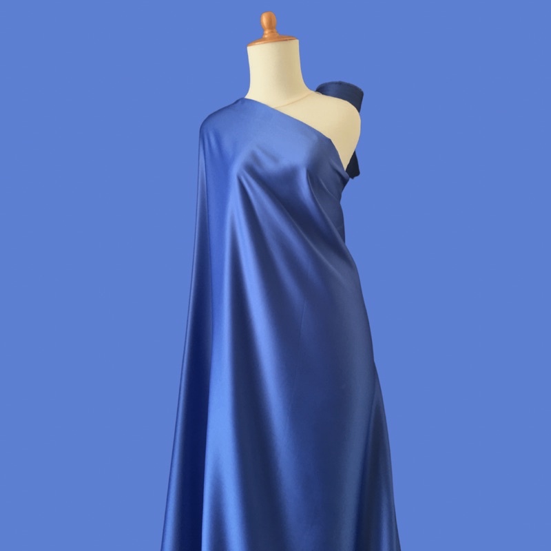 Dasar Kain Satin Velvet Premium Warna Royal Blue Baby Blue Navy
