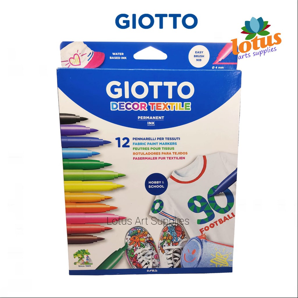 

Giotto Decor Textile set 12 warna / spidol kain