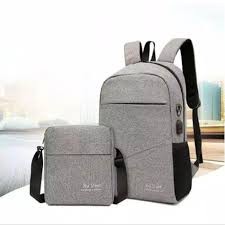 Tas Kekinian Buy Ransel FREE Tas Selempang / Slempang Joy Start Anti Air & USB Charger Earphon