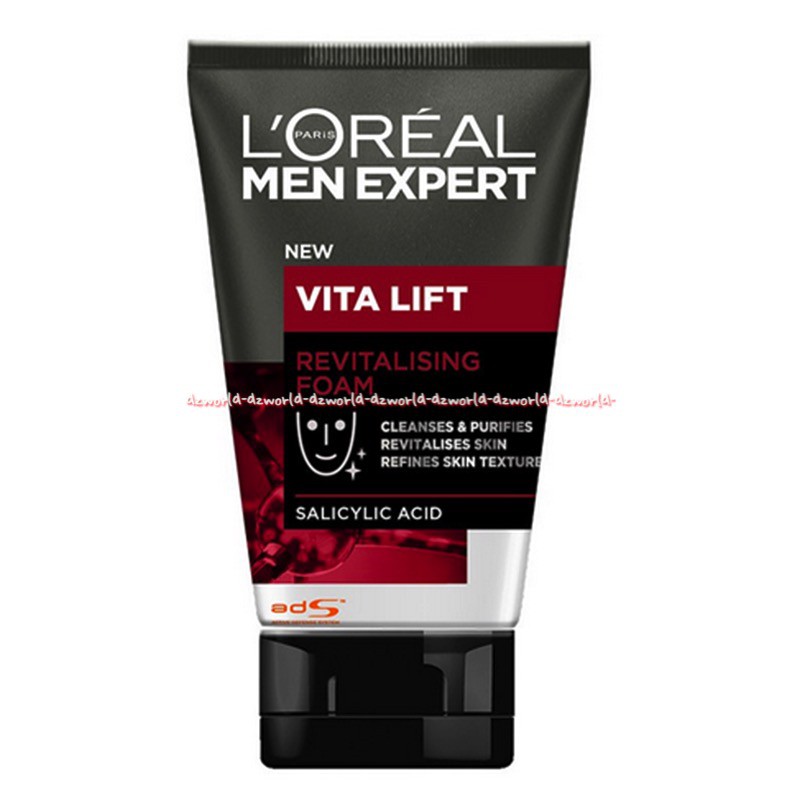 L'oreal men Expert New Vita Lift Revitalising Foam 100ml Salicylic Acid Sabun Muka Pria Cowok loreal