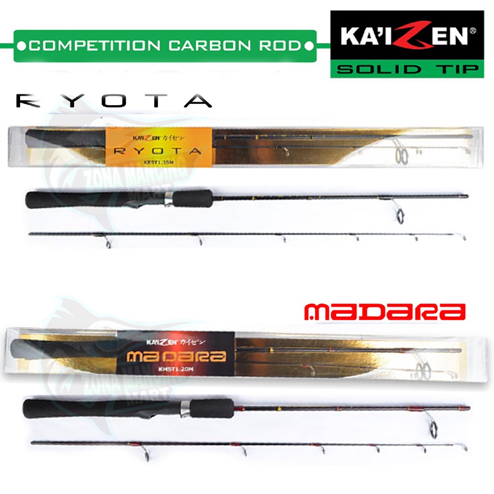 Joran KAIZEN MADARA / RYOTA 120M - 180CM | Solid Carbon | Joran Harian dan Pelampungan ikan Mas