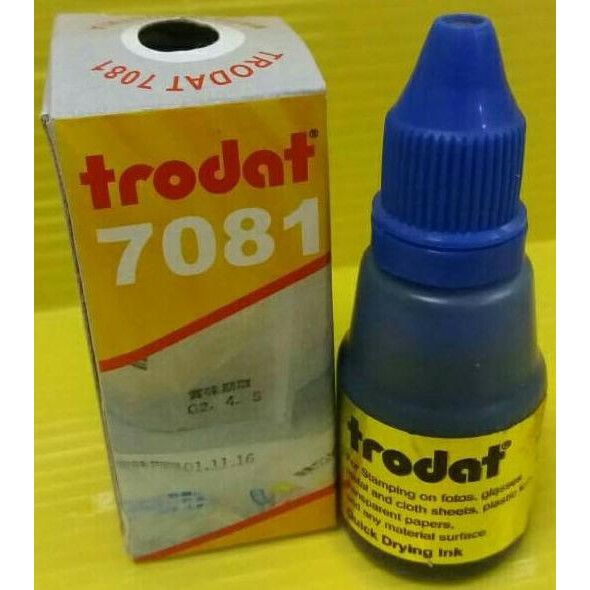 

Termurah Tinta Stempel Trodat 7081 Warna Biru Utk Dimedia Plastik, Kaca, Besi Offic