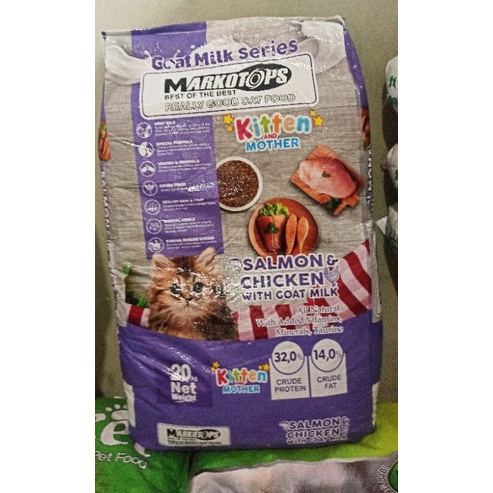 Cat Food MARKOTOPS Kitten and Mother Chicken Salmon 20 kg makanan Kucing murah