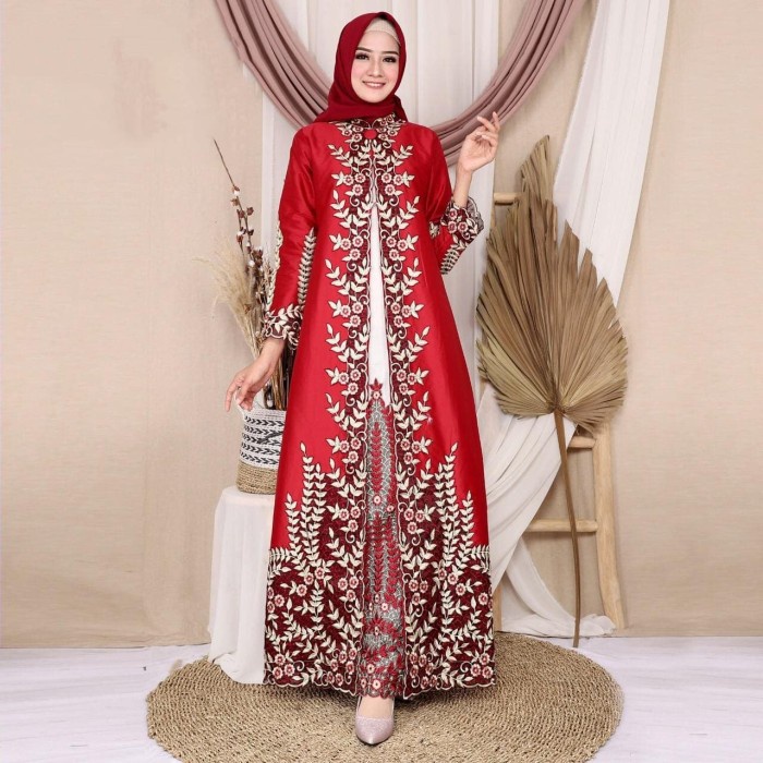 PREMIUM BEST SELLER GAMIS / ABAYA SOSIALITA REALPICT - MERAH, M