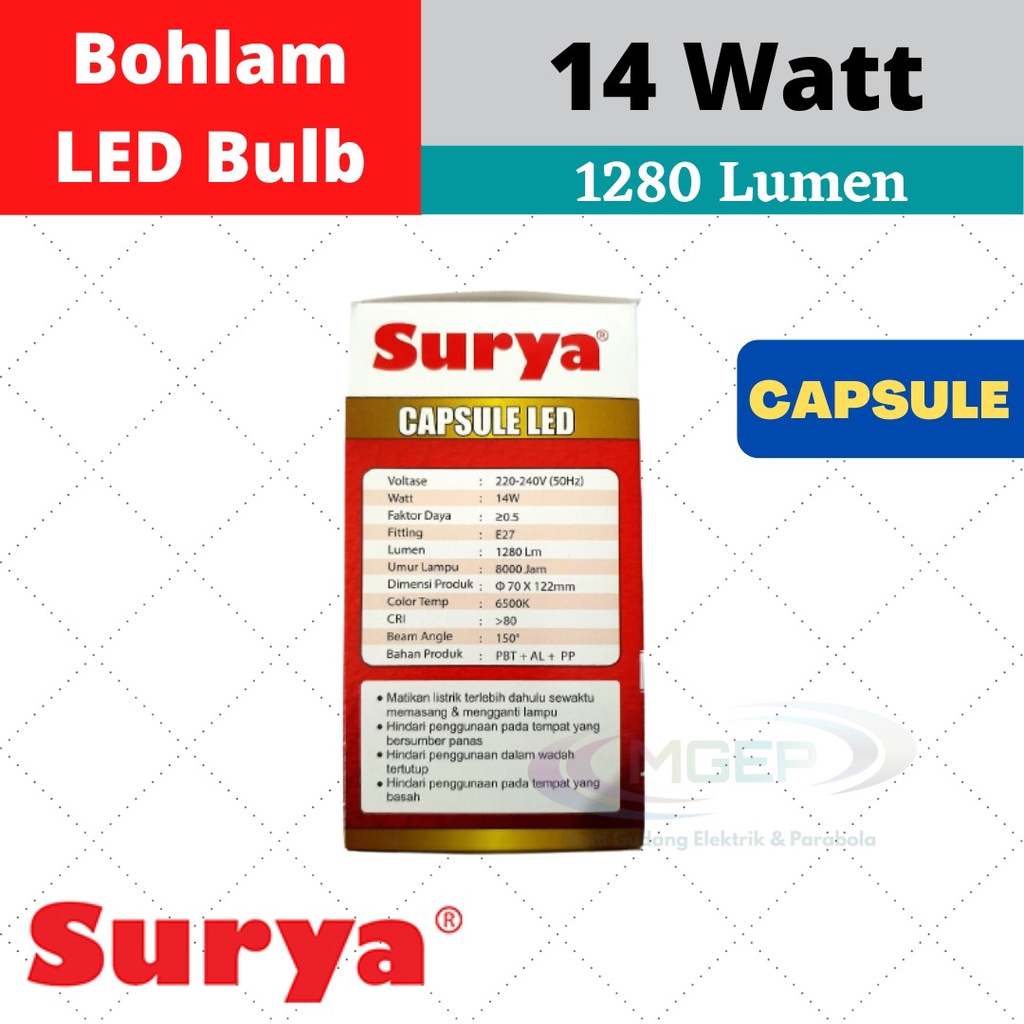 Lampu LED Surya Capsule New 14 Watt 14 W Putih Cool Daylight Original