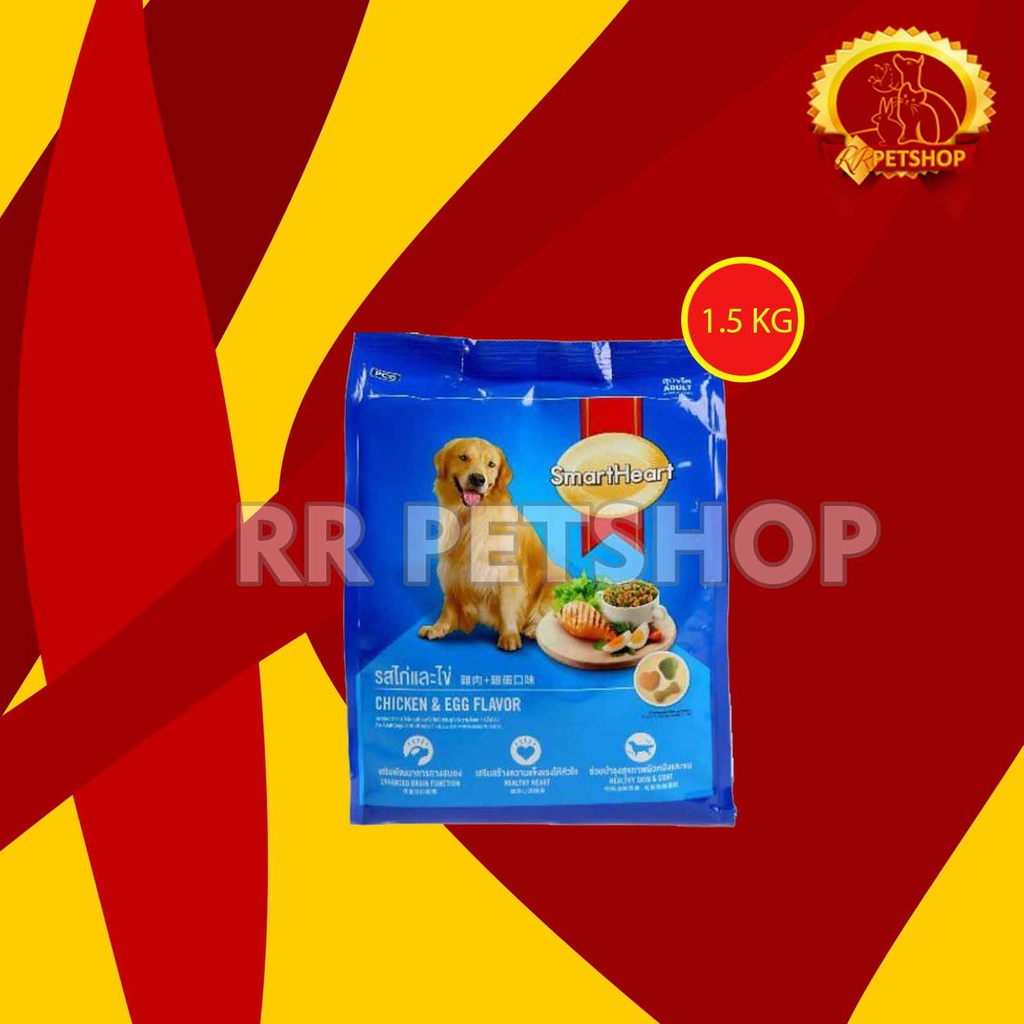 SmartHeart Dog Food Makanan Anjing Dewasa adult Chicken Egg 1,5KG