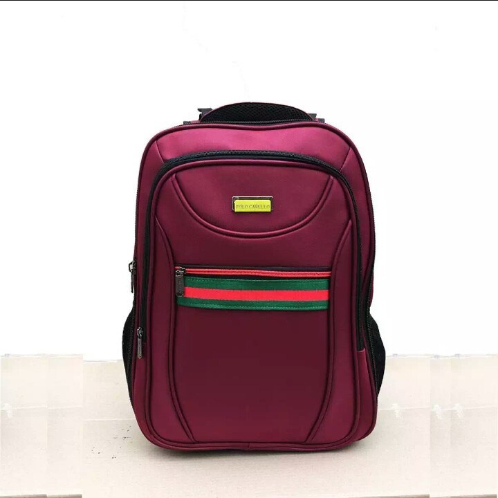 Polo Cavallo Tas Ransel Pria Dan Wanita Tas laptop original Tas Punggung Backpack Usb Portable - red