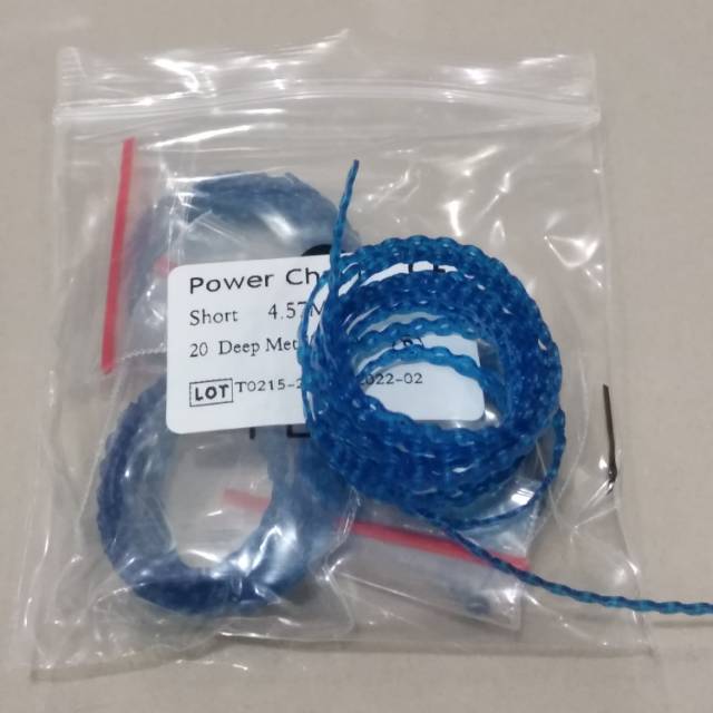Power chain Biru metalik ( 020 ) Karet Behel gigi 1 Meter