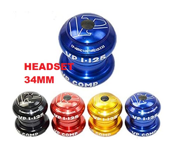 Headset 34mm VP  Sepeda MTB BALAP BMX 34 MM Head set Threadless Semi Integrated KOM LEHER GARPU Seal