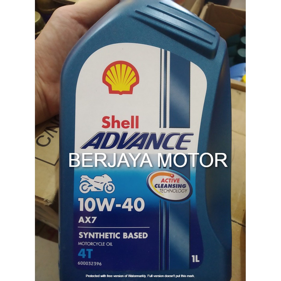 OLI MOTOR / OLI MESIN SHELL ADVANCE AX7 4 TAK 1 LITER / 1 L 10W-40 BOTOL BIRU