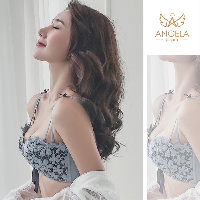 ANGELA PREMIUM JAPAN Bra BH Push Up Set Tanpa Kawat Celana Dalam Wanita Bikini Sport Beha Lingerie Korea Fashion Bralette Remaja Perempuan Sexy Pakaian Dalam COD Renang Motif Cewek Pita Bunga Murah Chloe Jumbo