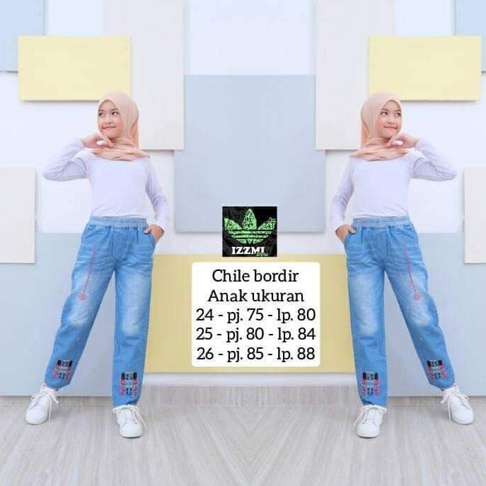 Boyfriend Jeans Kids Snow / Celana Jeans Bordir Anak / Orinika Kids / Sun Kids / Doll Kids / Sandra 25 Kids