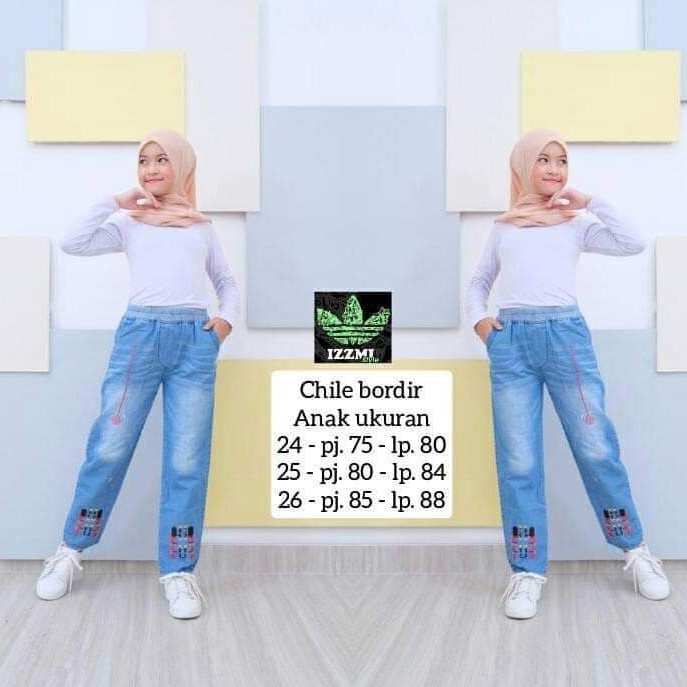 Boyfriend Jeans Kids Snow / Celana Jeans Bordir Anak / Orinika Kids / Sun Kids / Doll Kids / Sandra 25 Kids