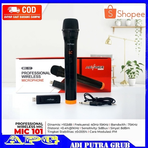 Mic wireless advance 101 microphone advance 101 Untuk semua speaker