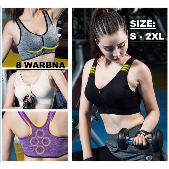 Sport Bra Resleting Depan / Zipper BSF