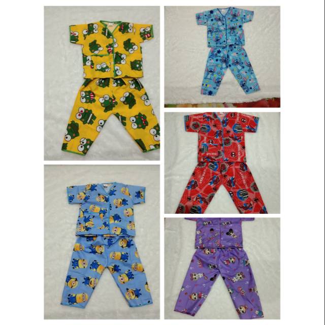 Baju Piyama Anak Lengan Pendek Murah kode 4,5 ,6,7,8 dan 9