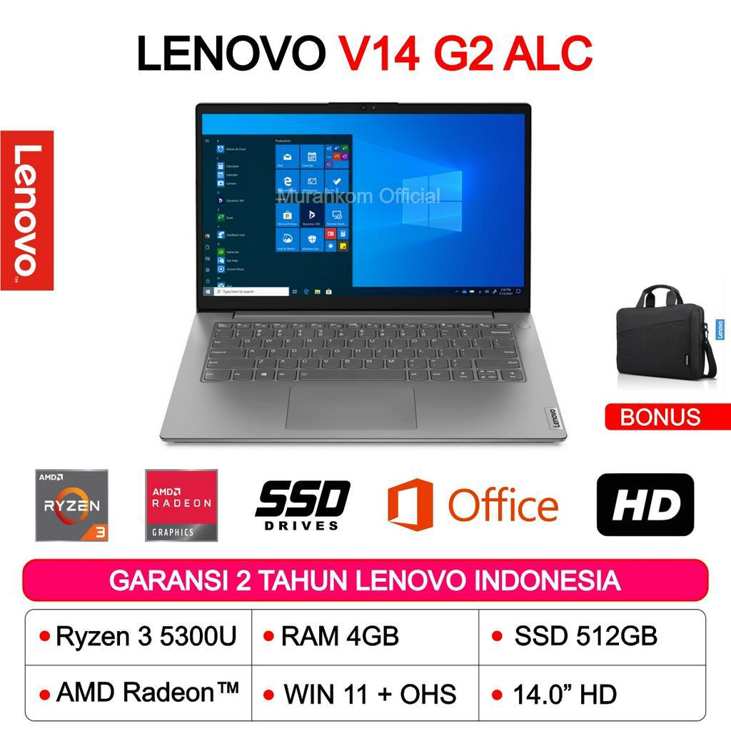 LENOVO V14 G2 AMD RYZEN 3 5300U 4GB 256GB SSD WIN 11+OHS Laptop Gaming Murah