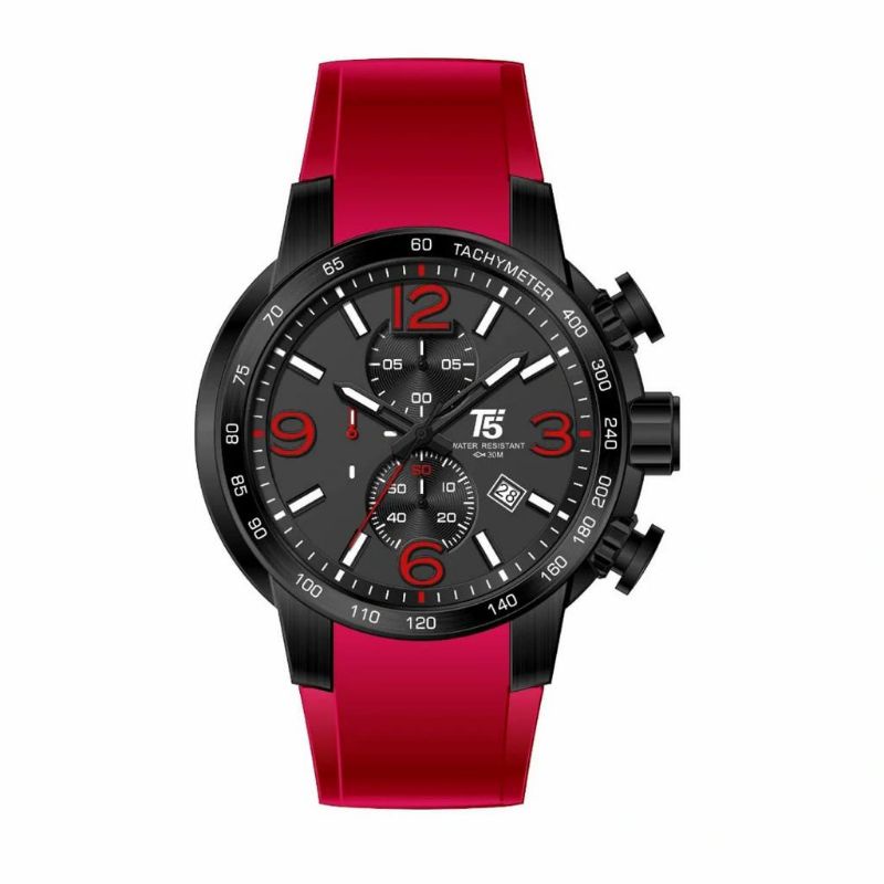Jam Tangan Pria T5 3450 Original Cronograp tali rubber Tahan Air