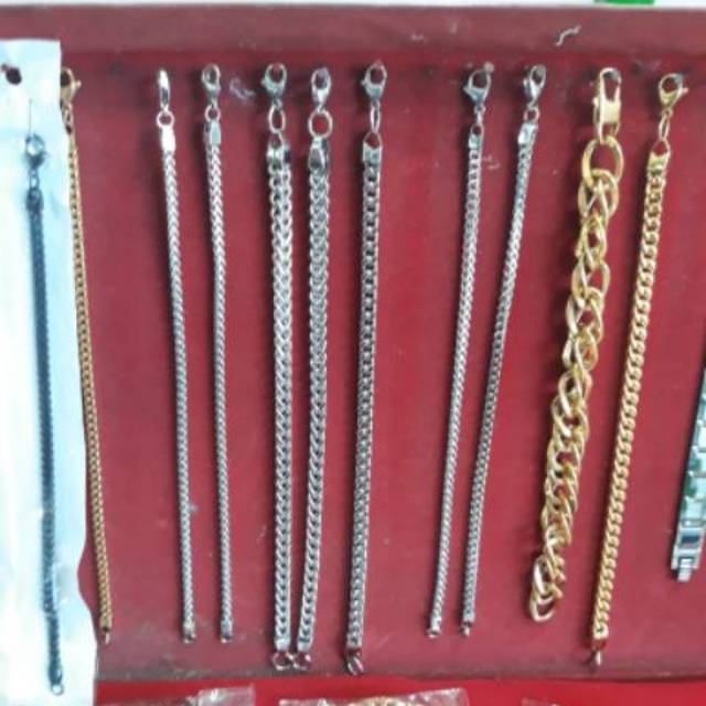 Gelang Besi Putih Lapis Kuning Asli Ternate