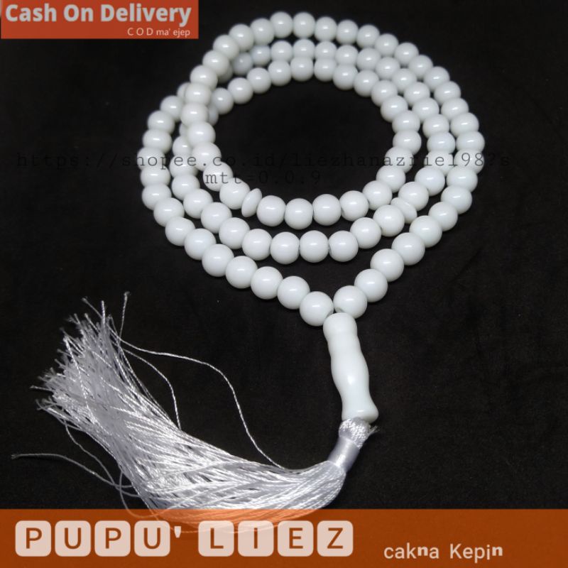 TASBIH BATU GIOK SUSU 99BUTIR 8MM ORIGINAL STONE