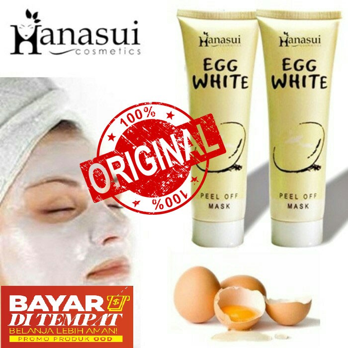 [COD] Hanasui Masker Putih Telur Perawatan Pencerah &amp; Pencerah Wajah - BPOM 85ml