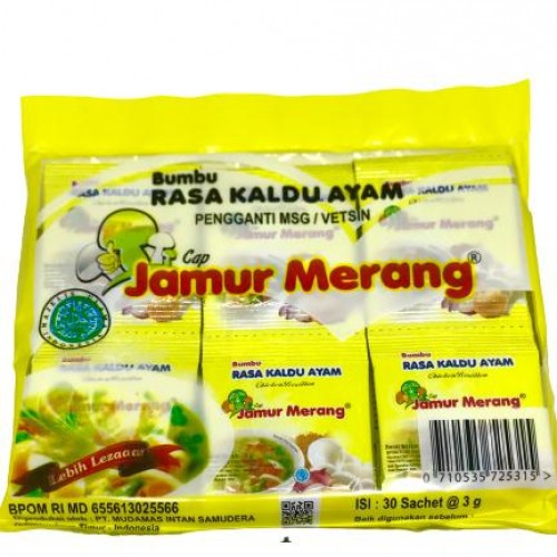 

Kaldu Ayam Non MSG Cap Jamur Merang Kemasan Pack (30 Sachet)