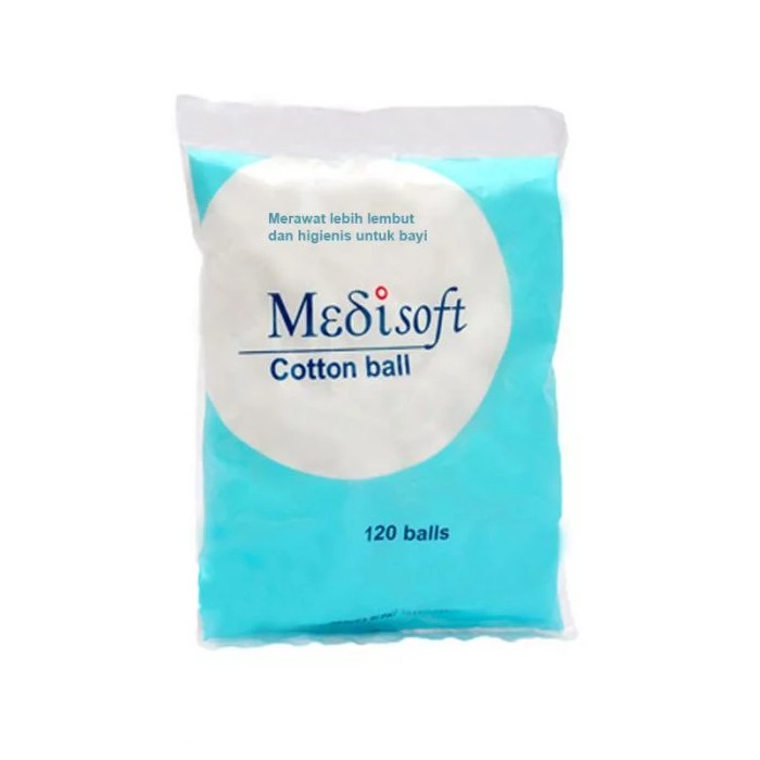 Medisoft Cotton Balls 120 75g / Kapas Bulat Bayi Bentuk Bola 120pcs 75gr