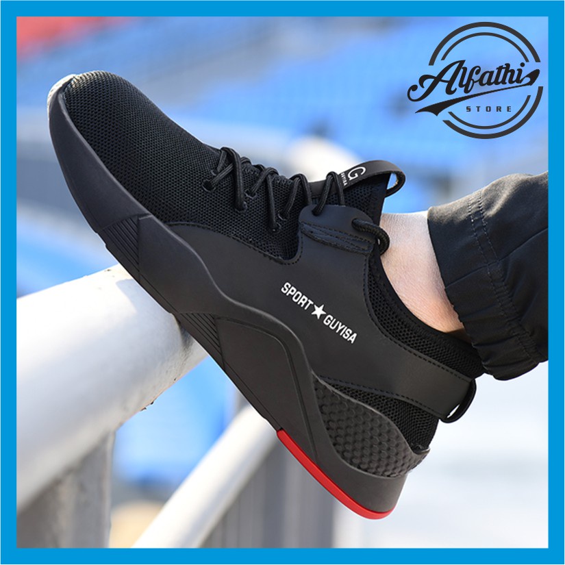 AlFathi Sepatu Safety Sneakers Sport Ori By Guyisa Black