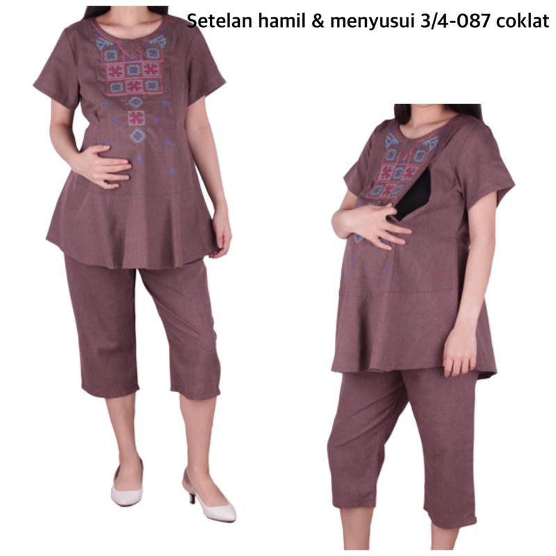 Baju hamil Setelan selutut hamil 087 stelan hamil baju menyusui