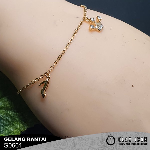 Gelang Rantai Gaya Korea Wanita Aksesoris Gelang Wanita bandul Crown G0661 GRG