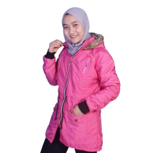 BISA(COD) JAKET KEMBUNG WANITA HIJAB TUNIK HANGAT&amp;STAYLISH-JAKET PARKA-JAKET PADDING-JAKET MUNCAK