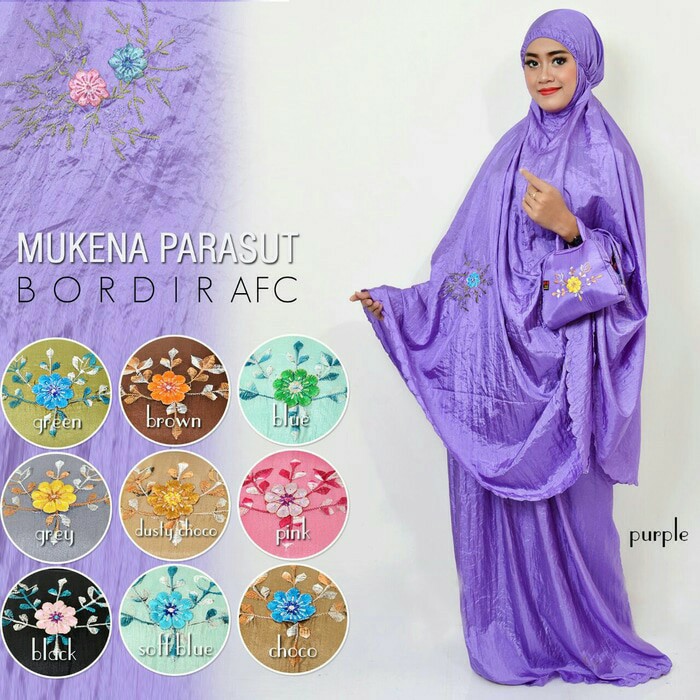 mukena parasut bordir afc Afc