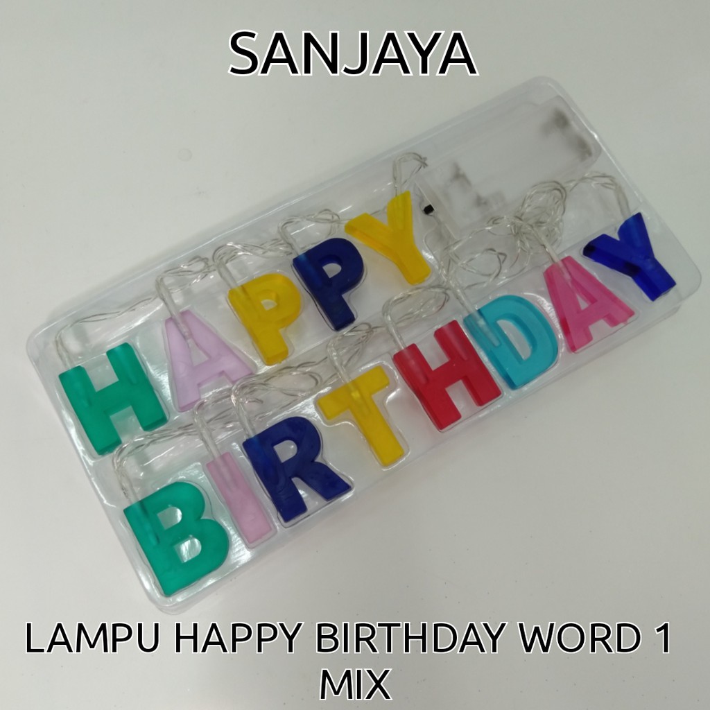 Lampu Tumblr / Lampu Hias Led Tulisan Happy Birthday / Lampu Hiasan Led Baterai / Lampu Happy Birthday Word 1 Mix