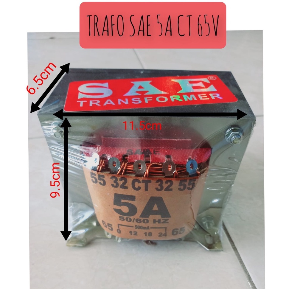 TRAFO TRANSFORMER SAE 5A CT 65 V MURNI travo sae 5 amper ct 65volt