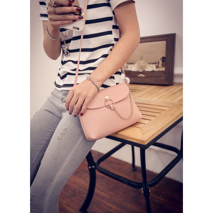 tas selempang rantai Korean retro mini shoulder chain diagonal (2G1)) bta105