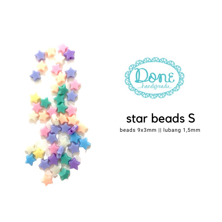 Star beads manik bintang warna warni candy colour warna soft