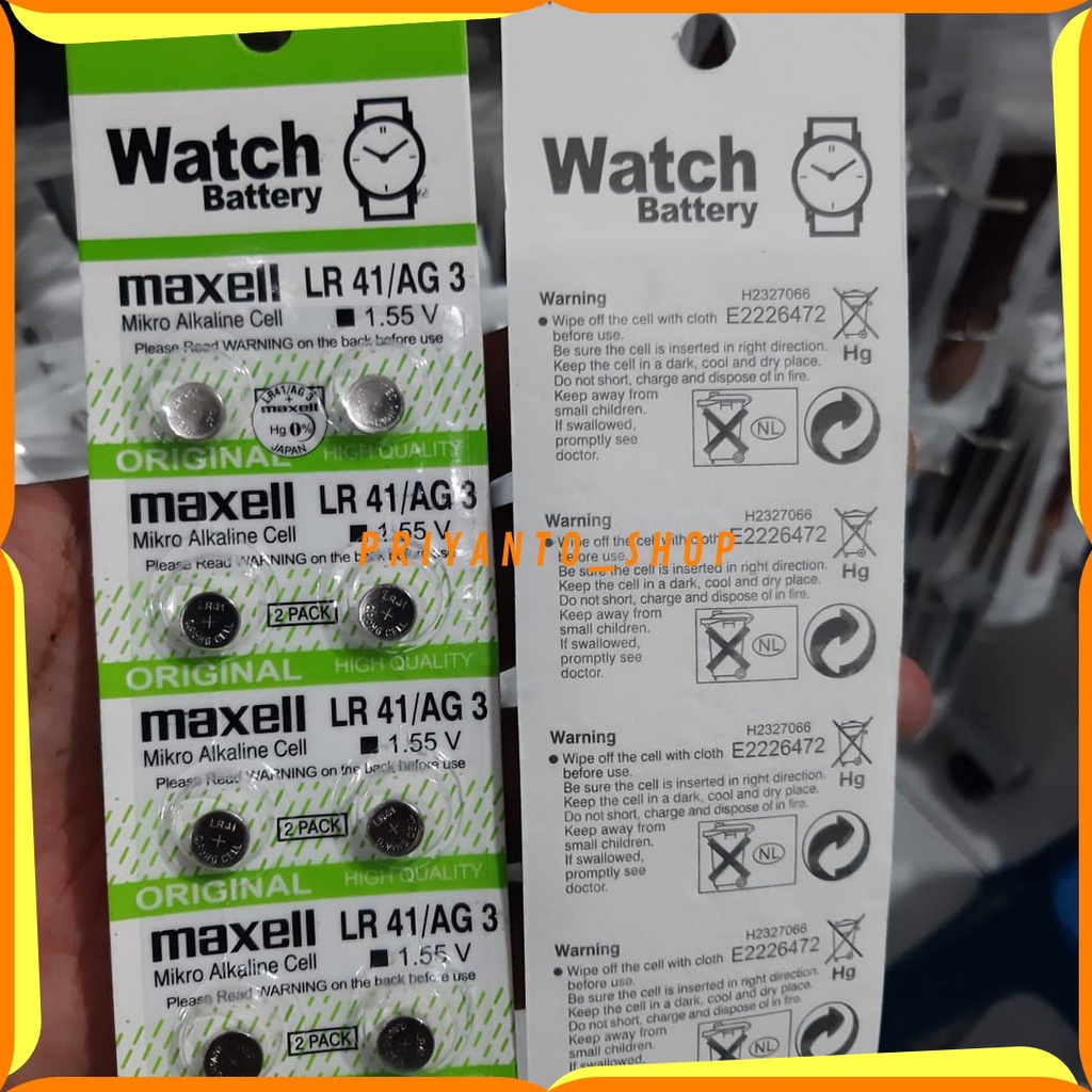 WATCH BEND BATTERY /BATERAI/ BATTERAI MAXELL LR41/AG 3/1.55V PROMO SPESIAL