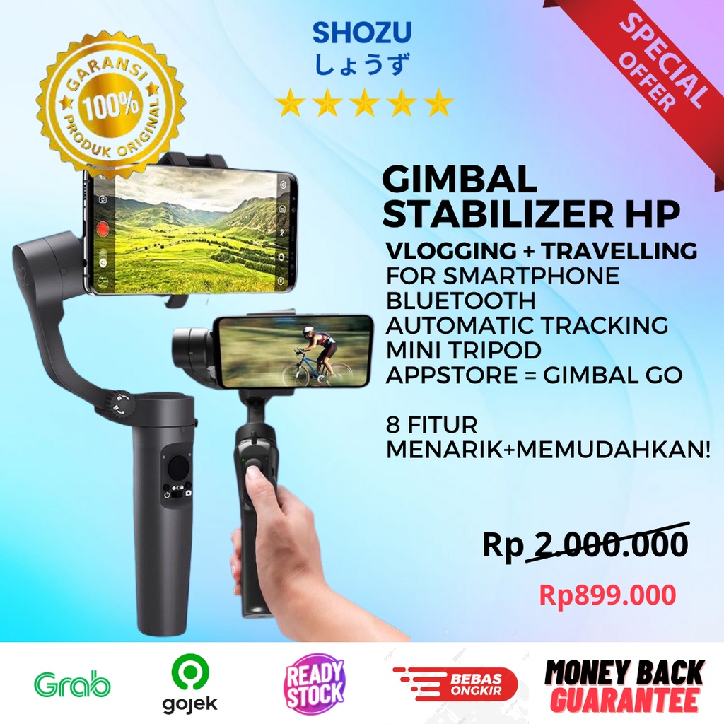 Gimbal STABILIZER HP Bluetooth LIPAT Tongsis HP Tripod SELFIE VIDEO