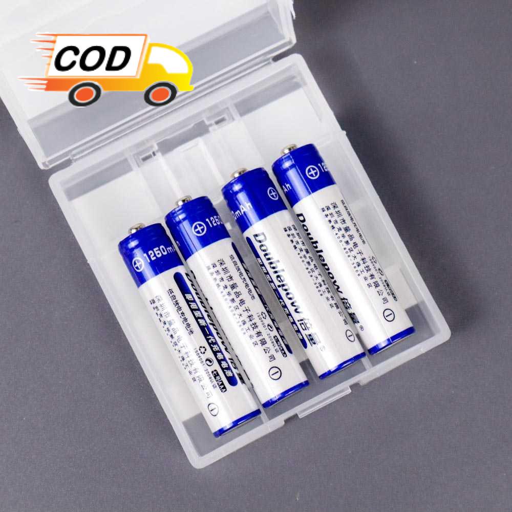 Brezybeauty05 Batu Baterai Aaa 4Pcs Cas Rechargeable Nimh 1250Mah Bisa Isi Ulang Dengan Kotak Batre