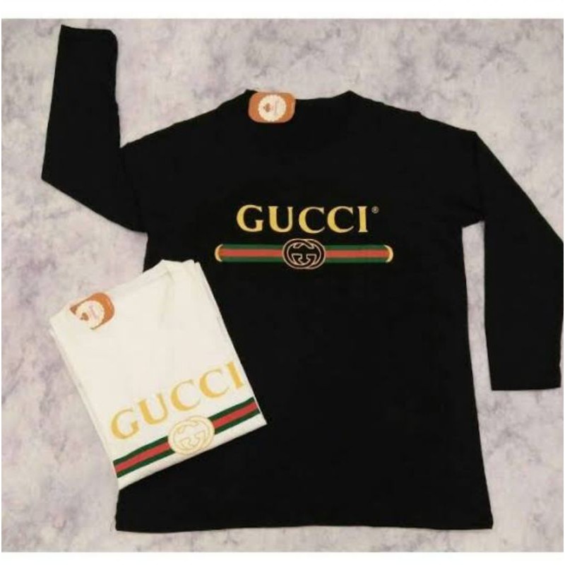 KAOS BAJU LENGAN PANJANG DISTRO FASHION BRANDED PRIA WANITA GUCCI GANG MURAH